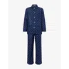 Derek Rose Mens Navy Nelson Printed Cotton Pyjamas In Navy