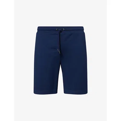 Derek Rose Mens Navy Quinn 1 Straight-leg Cotton-blend Drawstring Shorts In Blue