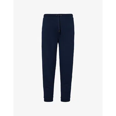 Derek Rose Mens Quinn Relaxed-fit Mid-rise Cotton-blend Jogging Bottoms Navy