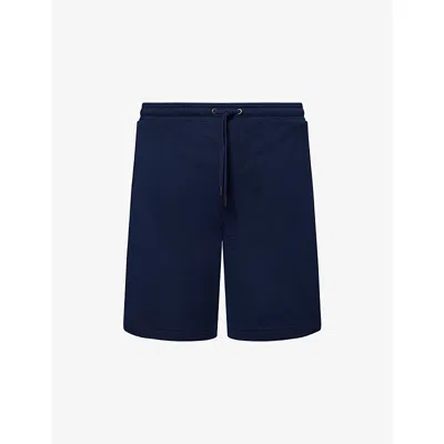 Derek Rose Mens Navy Quinn Slip-pocket Jersey Shorts In Blue