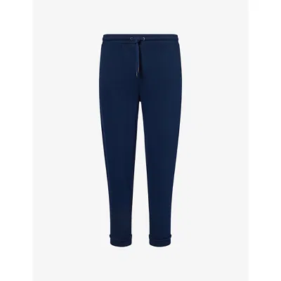 Derek Rose Mens Navy Quinn Tapered Cotton-jersey Jogging Bottoms In Blue
