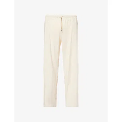 Derek Rose Mens Cream Basel Lounge Modal-jersey Trousers In White