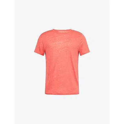 Derek Rose Mens Red Jordan Crewneck Linen T-shirt Xxl
