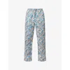 Derek Rose Mens White Floral Straight-leg Cotton-poplin Trousers Xxl In White