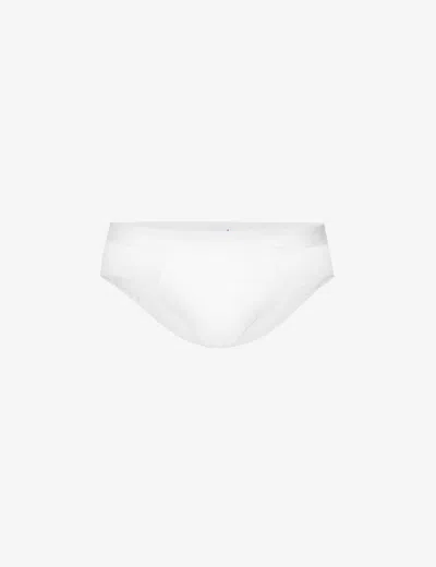 Derek Rose Jack Branded-waistband Stretch-cotton Briefs In White