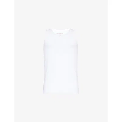 Derek Rose Mens White Sleeveless Regular-fit Stretch-cotton Vest