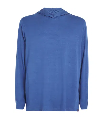 Derek Rose Micro Modal Basel Hoodie In Blue