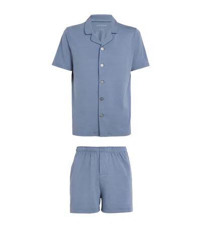 Derek Rose Micro Modal Basel Pyjama Set In Blue