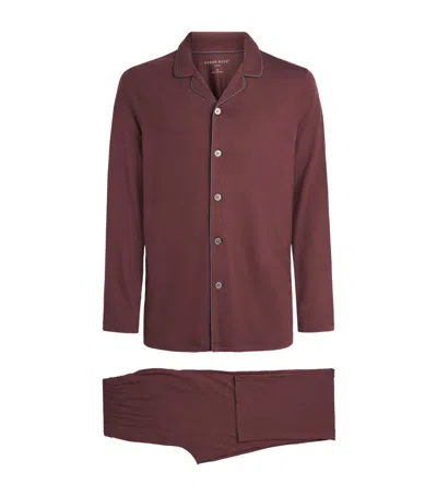Derek Rose Micro Modal Basel Pyjama Set In Brown