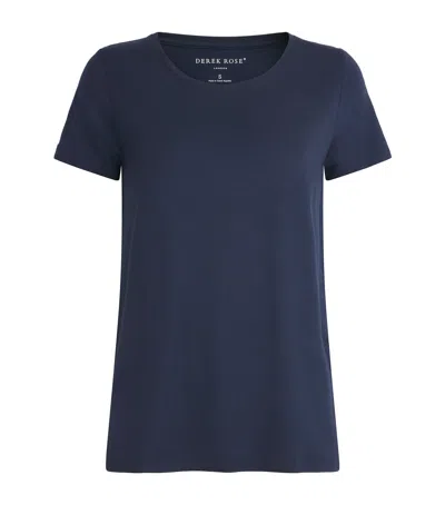 Derek Rose Micro Modal Lara Pyjama Top In Blue