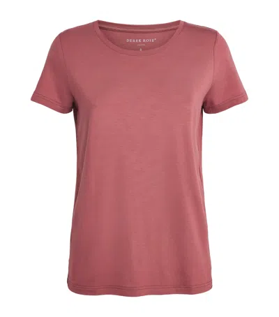 Derek Rose Micro Modal Lara Pyjama Top In Pink