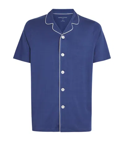 Derek Rose Micro Modal Short Basel Pyjama Set In Blue