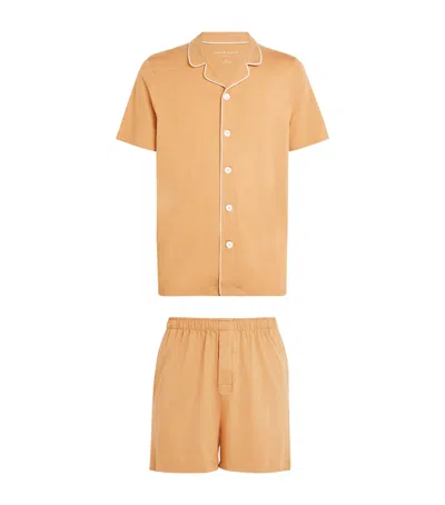 Derek Rose Micromodal Short Basel Pyjama Set In Neutral