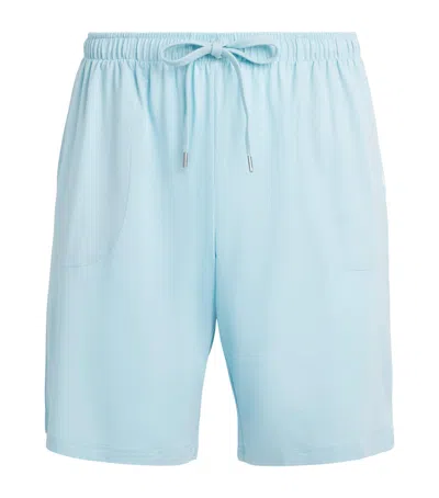 Derek Rose Micromodal Basel Sweatshorts In Blue