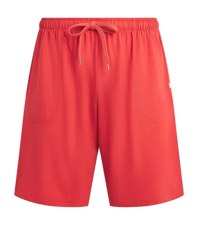 Derek Rose Micromodal Basel Sweatshorts In Red