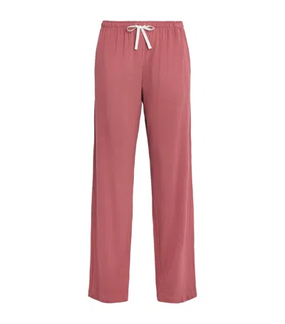 Derek Rose Micro-modal Drawstring Trousers In Pink