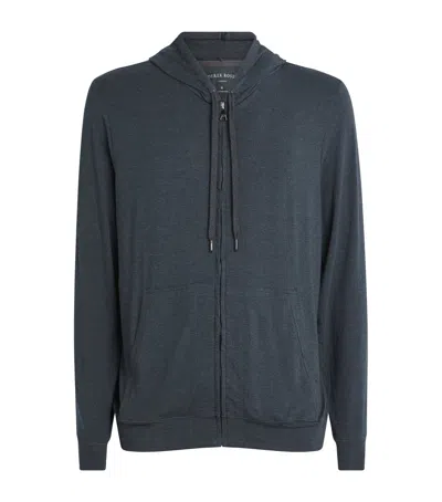 Derek Rose Micromodal Zipped Hoodie In Blue