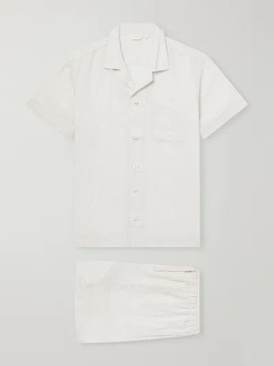 Derek Rose Milan 31 Floral-print Linen Pyjama Set In White