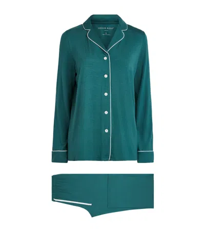 Derek Rose Modal-blend Lara Pyjama Set In Green
