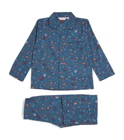 Derek Rose Kids' Printed Ledbury Pyjama Set In Blue