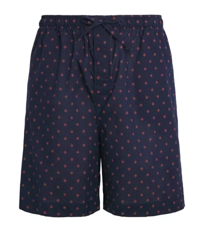 Derek Rose Printed Nelson Lounge Shorts In Blue