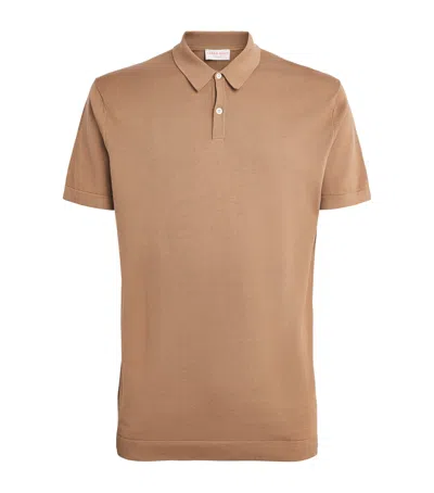 Derek Rose Sea Island Cotton Jacob Polo Shirt In Brown