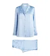 Derek Rose Silk Bailey Pyjama Set In Blue