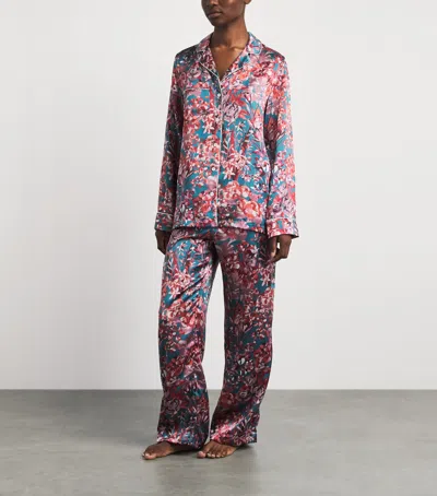 Derek Rose Silk Floral Long Pyjama Set