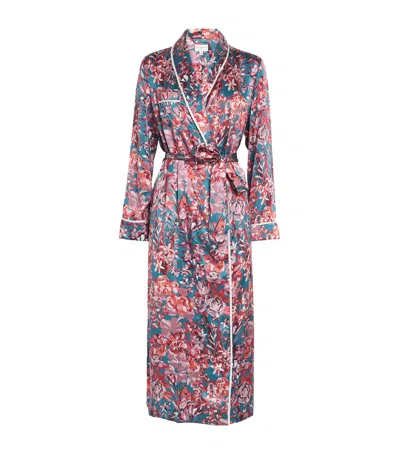 Derek Rose Silk Floral Night Robe