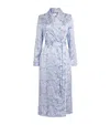 Derek Rose Silk Floral Robe In Blue