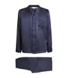 Derek Rose Silk Micro-dot Pyjama Set In Blue