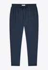 Derek Rose Straight-leg Drawstring Track Pants In Blue
