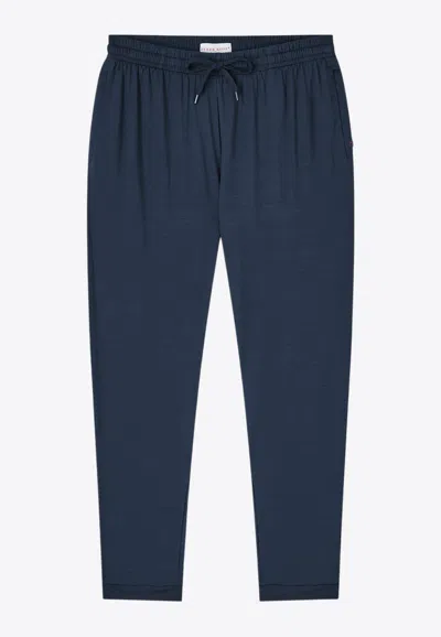 Derek Rose Straight-leg Drawstring Track Pants In Blue