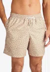 Derek Rose Tropez Geometric Print Swim Shorts In Sand