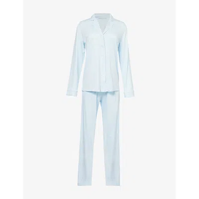 Derek Rose Womens Blue Lara Relaxed-fit Stretch-jersey Pyjama Set
