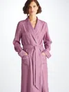 DEREK ROSE DEREK ROSE WOMEN'S LONG DRESSING GOWN KATE 10 COTTON JACQUARD PURPLE