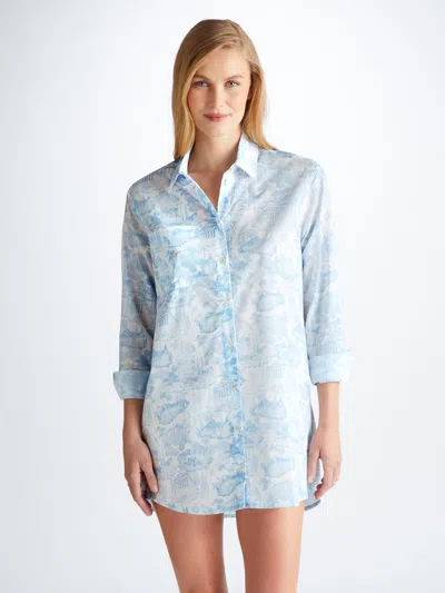 Derek Rose Womens White Ledbury Relaxed-fit Cotton Pyjama Set