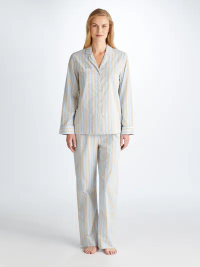 Derek Rose Women's Pyjamas Amalfi 20 Cotton Batiste Blue