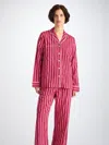 Derek Rose Cotton Stripe Pyjama Set In Pink