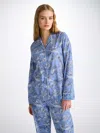 Derek Rose Women's Pyjamas Cotton Batiste Blue Island Hopping Print In Blue