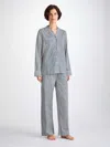 Derek Rose Women's Pyjamas Cotton Batiste Jungle Green Scalloped Leaf Print In Green