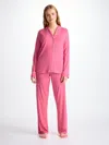 Derek Rose Women's Pyjamas Lara Micro Modal Stretch Flamingo Pink In Pink