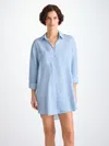 Derek Rose Women's Shirt Sicily Linen Sky Blue