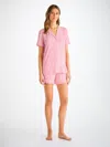 Derek Rose Women's Short Pyjamas Lara Micro Modal Stretch Ballet Pink