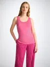 Derek Rose Women's Support Vest Lara Micro Modal Stretch Flamingo Pink