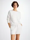 Derek Rose Women's Sweat Shorts Quinn Cotton Modal White
