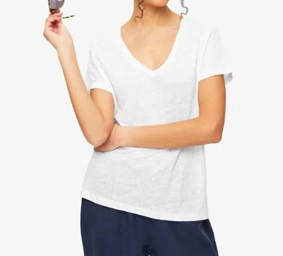 Derek Rose Women's V-neck Tee In White