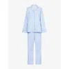 Derek Rose Womens Blue James Striped Cotton-poplin Pyjama Set Xl In Blue