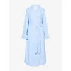 Derek Rose Womens Blue Paris Jacquard Cotton Robe In Blue