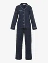 Derek Rose Plaza Spotted Cotton-poplin Pyjama Set In Blue